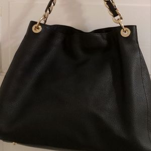 Mark & Graham black Italian leather shoulder bag